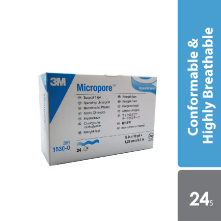 3m Micropore 1530-0 1/2inx10yd 24s