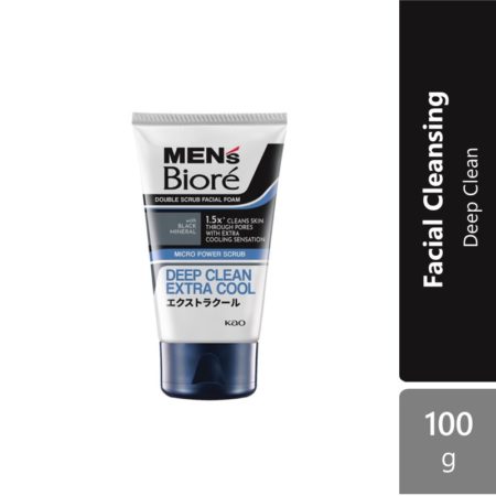 Biore Men Double Scrub Extra Cool Deep Foam 100g