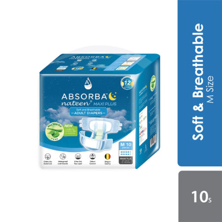 Absorba Nateen Maxi Plus Adult Diapers (M) 10s