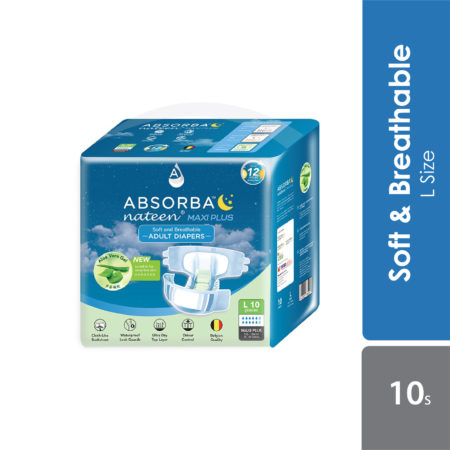 Absorba Nateen Maxi Plus Adult Diapers (L) 10s