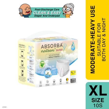 Absorba Nateen Super Adult Pants XL 10's | High Absorbency & Comfortable