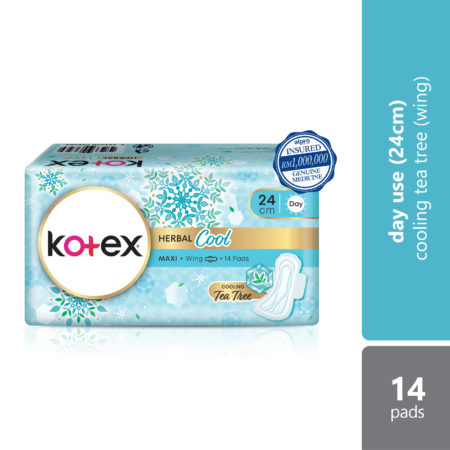 Kotex Herbal Cool Maxi Wing 24cm 14s | For Day Use