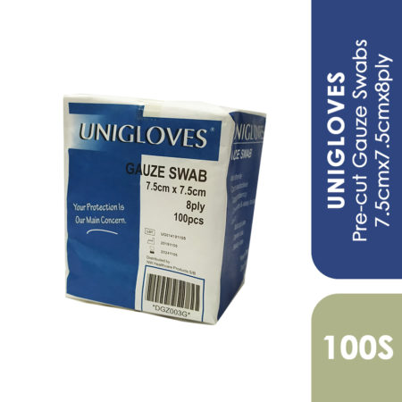 Unigloves Pre-cut Gauze Swabs 7.5cmx7.5cmx8ply 100s