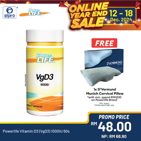 Powerlife Vitamin D3 (VgD3) 1000IU 60s