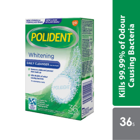 Polident Daily Cleanser For Dentures Whitening 36s (promo)