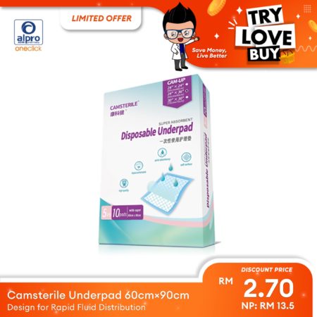 (TLB) Camsterile Underpad 60cm×90cm | Design for Rapid Fluid Distribution