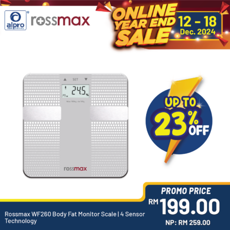 Rossmax WF260 Body Fat Monitor Scale | 4 Sensor Technology