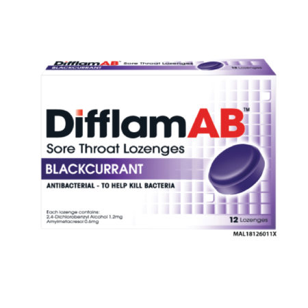 Difflam Ab Sore Throat Lozenges (blackcurrant) 12s