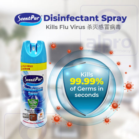 Scentpur Disinfectant Spray 400ml | Kills 99.9% of Germs, Bacteria & Viruses