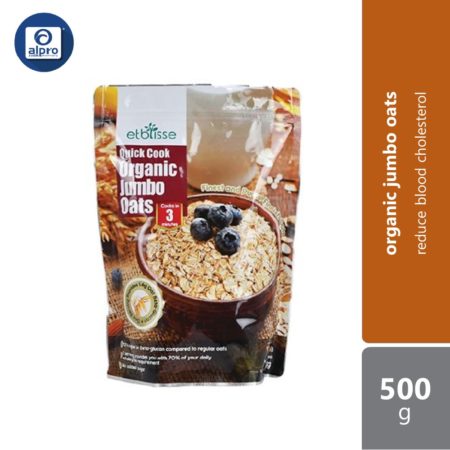 Etblisse Quick Cook Organic Jumbo Oats 500g | Reduce Blood Cholesterol