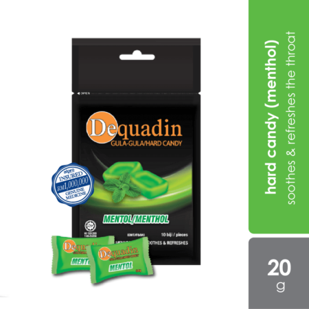 Dequadin Menthol Hard Candy 10s (zip)|for Sore Throat