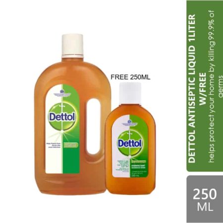 Dettol Antiseptic Liquid 1liter with Free 250ml | Helps Protect Against Harmful Bacteria