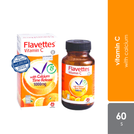 Flavettes Vitamin C With Calcium Time Release1000mg 60S | Gentle On Stomach