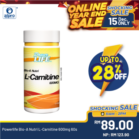 Powerlife Bio-A Nutri L-Carnitine 600mg 60s