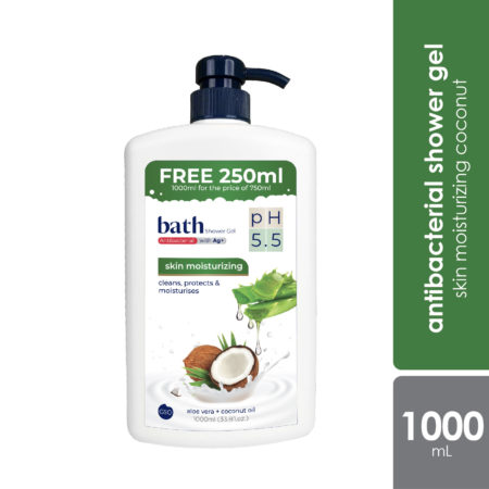 Bath Skin Moisturizing Antibacterial Coconut Shower Gel 1000ml | Hydrates and Lifts the Skin