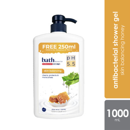 Bath Skin Balancing Antibacterial Honey Shower Gel 1000ml | Gentle on Skin