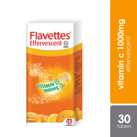 Flavettes Effervescent Vitamin C 1000mg (Orange) 30s | For Adult