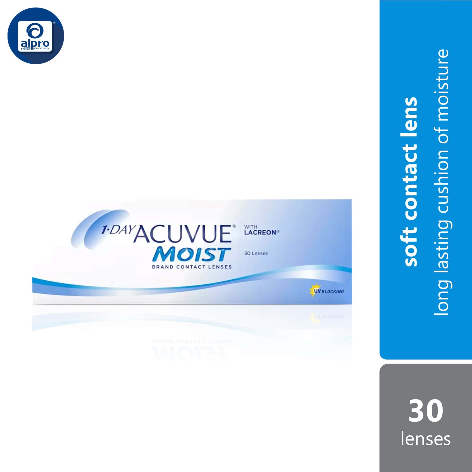 1-Day Acuvue Moist Daily Disposable Contact Lens 9.0mm | Long Lasting Cushion of Moisture