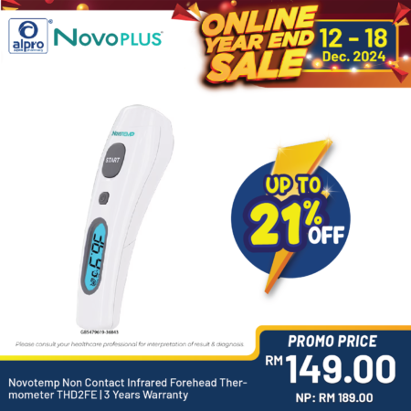 Novotemp Non Contact Infrared Forehead Thermometer THD2FE | 3 Years Warranty