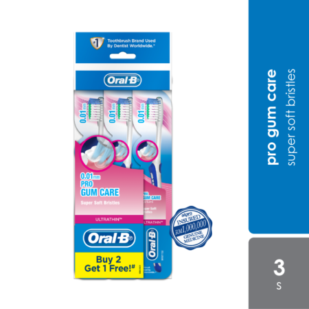 Oral B Ultrathin Pro Gum Care Toothbrush 2s Free 1s | Super Soft Bristle