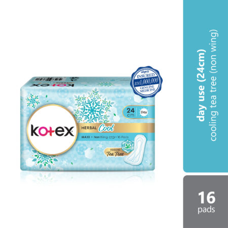 Kotex Herbal Cool Maxi Non Wing 24cm 16s | For Day Use