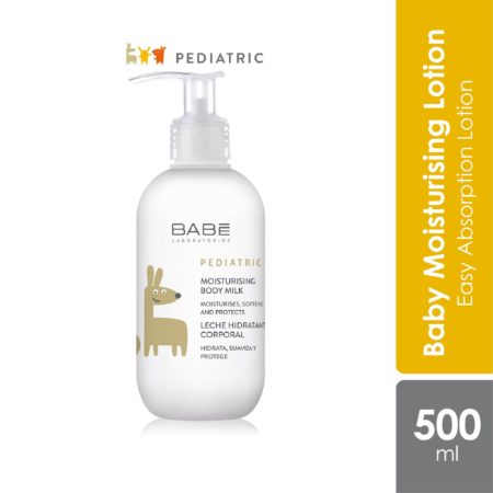 Babe Laboratorios Pediatric Moisturising Body Milk 500ml | Baby Easy Absorption Lotion