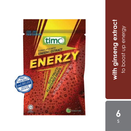 Timo Enerzy Tutti Fruity Flavoured Drops 6X2.5g | With Ginseng Extract