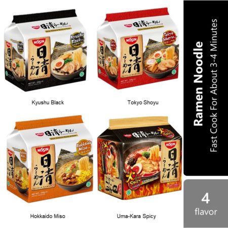 Nissin 106g ( Kyushu Black  Tokyo Shoyu  Hokkaido Miso  Uma-kara Spicy ) | Fast Cook For About 3-4 Minutes