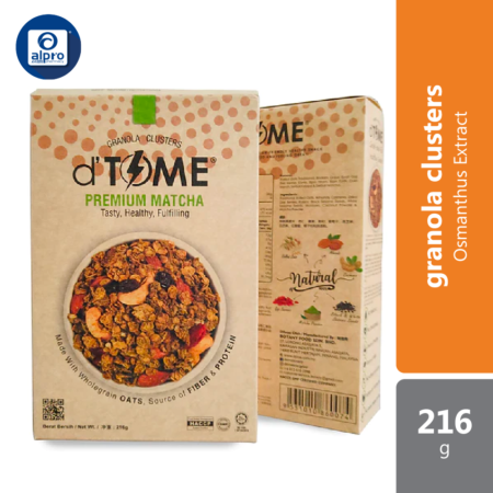 D'time Premium Matcha Granola Clusters 216g | Healthy Snacks