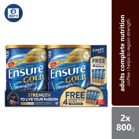 Abbott Ensure Gold Coffee YBG (Yeast Beta Glucan) 800g x2 | Free 4 Sachets