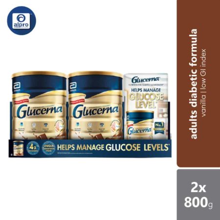 Abbott Glucerna Gold Chocolate 800g x2 Free 6 Vanilla Sachets | Diabetes Formula