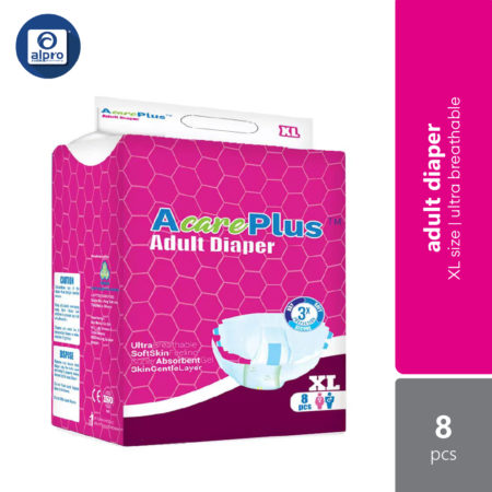 Acareplus Adult Diaper XL Size 8s | Ultra Breathable & Absorbent