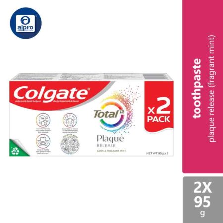 [Value Pack] Colgate Total Plaque Release Toothpastes 95g x 2s (Gentle Mint / Reviving Cool Mint)