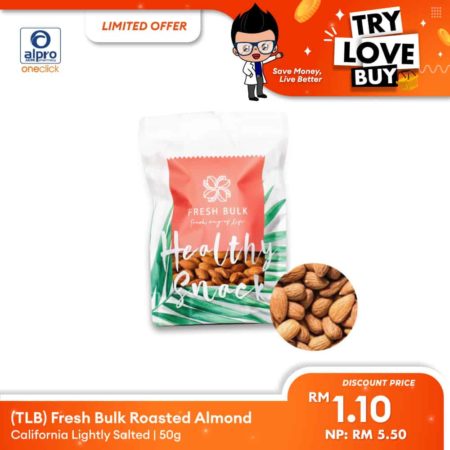 (TLB) Fresh Bulk Roasted Almond California Lightly Salted | 50g