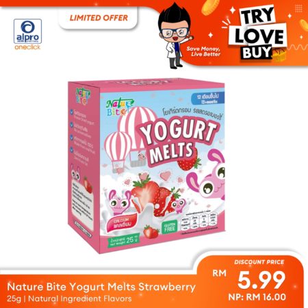 (TLB) Nature Bite Yogurt Melts Strawberry 25g | Natural Ingredient Flavors