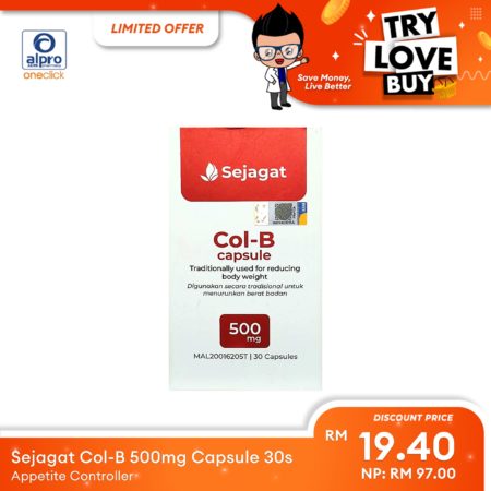 (TLB) Sejagat Col-B 500mg Cap 30s | Appetite Controller