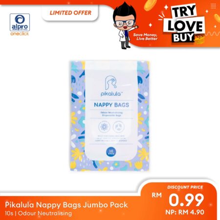 (TLB) Pikalula Nappy Bags Jumbo Pack 10s | Odour Neutralising