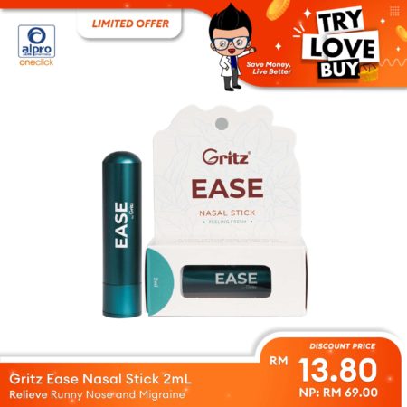 (TLB) Gritz Ease Nasal Stick 2mL | Relieve Runny Nose and Migraine