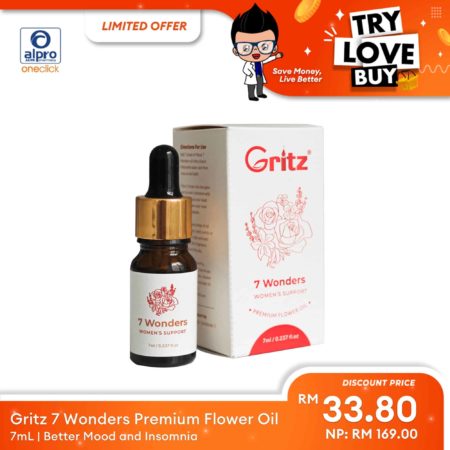 (TLB) Gritz 7 Wonders Premium Flower Oil 7mL | Better Mood and Insomnia