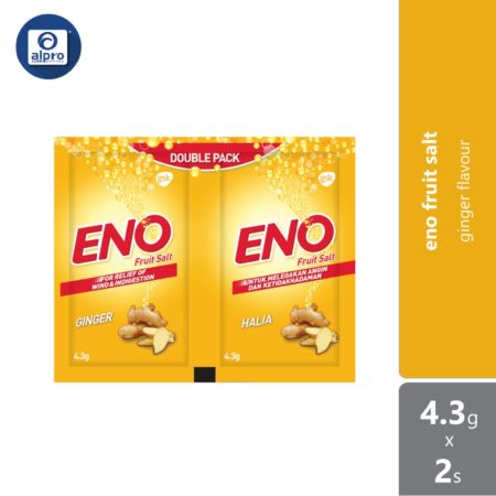 Eno Fruit Salt 2s x 4.3gm (Ginger/ Lemon/ Regular) | Relieves Discomfort